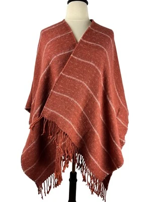 Poncho Boho Western Universal Hilos Borla Rayas, Para Mujer Talla Única Para Todos Foto 1 de 4
