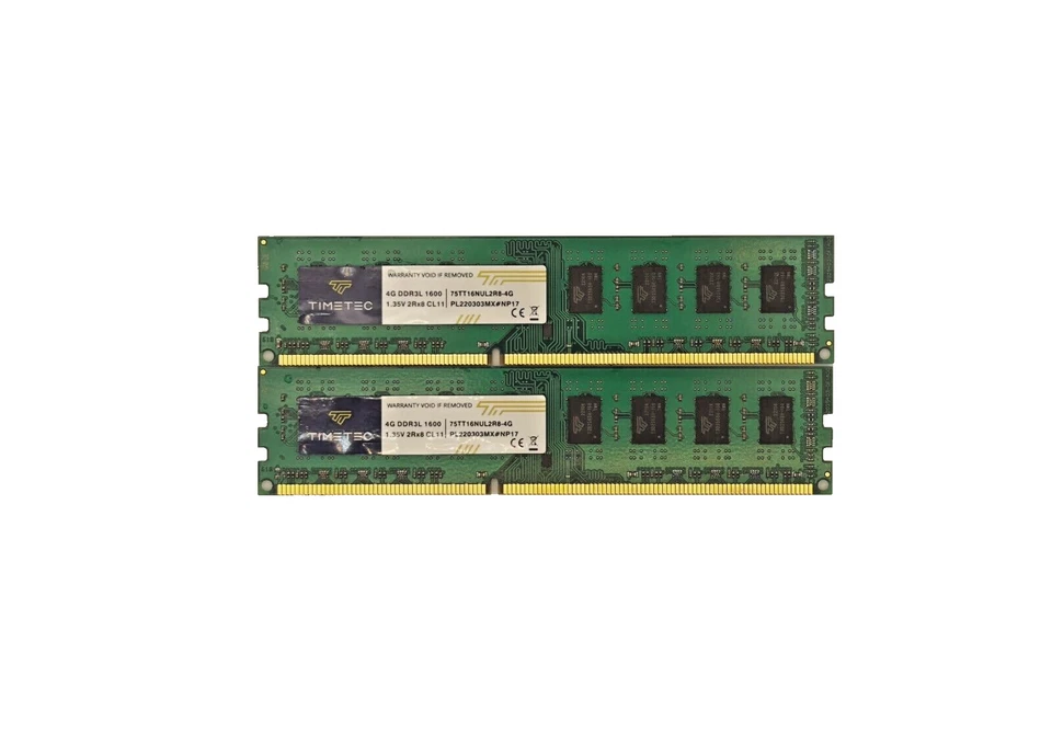 Timetec 8GB KIT(2x4GB) DDR3L / DDR3 1600MHz PC3L-12800 / PC3-12800 Non-ECC - Image 1 of 1
