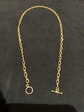 14CT YELLOW GOLD T BAR NECKLACE 