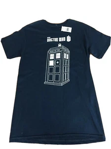 Doctor Who Shirt Adult Small Blue Tee Linear Tardis Police Box Sci Fi T-shirt - Picture 1 of 6