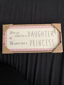 Love Life Daughter Sign Hanging Wall Plaque Asked For A Daughter - Picture 1 of 3