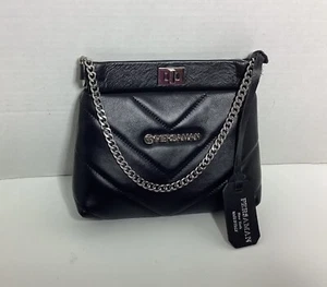 MINI BOLSO DE MANO PERSAMAN CHEVRON ACOLCHADO COSTURAS NEGRO - Imagen 1 de 5
