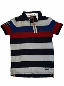 Superdry Hoop Stripe Polo Shirt - Mens Size XL - New With Tags - 100% Cotton - Picture 1 of 10