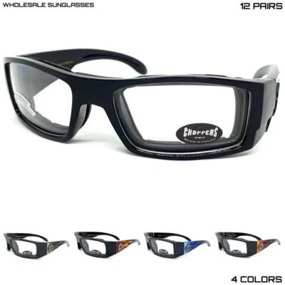 LOTE AL POR MAYOR GAFAS DE SOL PROTECTORAS ACOLCHADAS PARA MONTAR MOTO 12 pares Foto 1 de 4