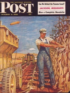 1948 OCT 9 Corn Harvest SATURDAY EVENING POST COVER ONLY #2 Mead Schaeffer - Picture 1 of 3