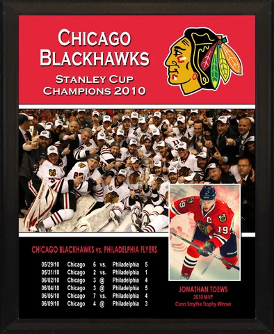 CHICAGO BLACKHAWKS 2010 Stanley Cup Champions 8x10" Plaque Cover