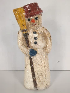 Midwest of Cannon Falls Teena Flanner Snowman Broom Red Hat Figurine Christmas - Picture 1 of 5
