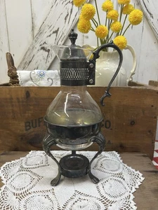 IS International Silver Co 9 Cup Coffee Tea Carafe Stand & Warmer Vintage - Picture 1 of 7