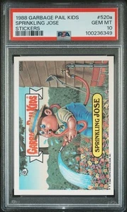 PSA 10 GEM MINT #520a SPRINKLING JOSE 1988 Topps Garbage Pail Kids OS13 Sticker - Picture 1 of 3