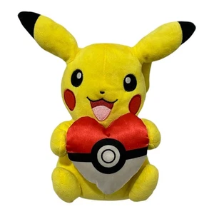 Pokémon Valentine's Day Pikachu Stuffed Plush With Heart Poke Ball 8 Inch - Picture 1 of 9