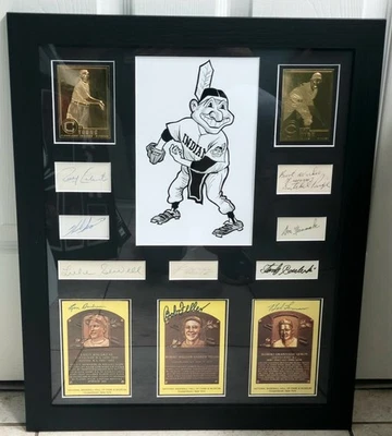 INDIANS HOF AUTOGRAPHED AUTHENTIC Signed FRAMED Photo JSA PAIGE DOBY FELLER + - Image 1 of 4