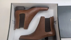 New NWT Ralph Lauren Boots Womens 7B Katherine Chelsea Ankle Brown Leather Y2K - Picture 1 of 6