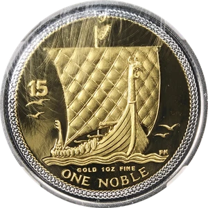 2009 Isle of Man 1 Ounce Gold Noble Bi-Metallic PF NGC PF70UCAM 15th Annivers... - Picture 1 of 4