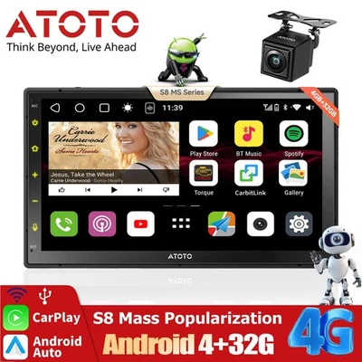 ATOTO S8 MS 7" Android 2 DIN Autoradio GPS 4G Modem Wireless CarPlay 4+32GB - Immagine 1 di 4