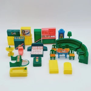 Vintage Playset Plastic furniture Doll House Living Room, Bathroom & Bedroom 80s - Imagen 1 de 5