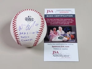 Grant Anderson Signed 2023 World Series Baseball JSA COA Rangers 23 WS Champs A - Picture 1 of 9