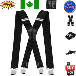 Stylish Men's Suspenders - Strong Heavy Duty Braces Perfect for Formal & Casual - Foto 1 di 11