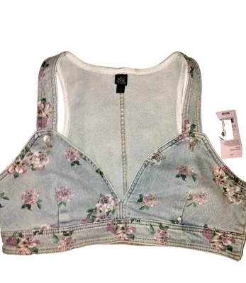 New With Tags Women's Wild Fable Pink Rose Cropped Denim Vest Large  - Imagem 1 de 4