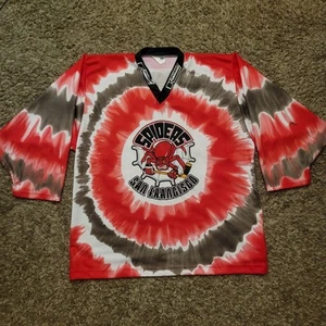 MAGLIA HOCKEY SAN FRANCISCO SPIDERS PRO TAGLIA 50 XL IHL RARA KEYBEC HARDY TIE DYE - Foto 1 di 6