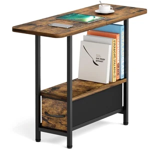 Living Room Side Table with Drawer 2 Tier Slim End Tables with Storage for Sm... - Picture 1 of 6