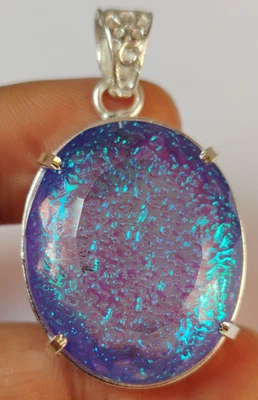 99.65 Ct. Monarch Fire Opal Doublet Oval Cut 925 Silver Pendant Gift for Women - Image 1 of 4