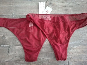 Triumph" Lace Spotlight String" mit(2) Stickerei,rostrot durchsichtig Gr.46 Neu - Bild 1 von 1