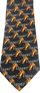 Winnie The Pooh's Tigger Tie Black Orange 100% Polyester Pooh Tie Necktie - Picture 1 of 9