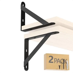 6x4.5 Shelf Brackets 2-Pack Shelf Support Shelf Holder Steel Wall Mount Heavy... - Picture 1 of 7