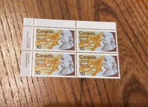 Blocco di francobolli da 4 - 10 centesimi - Bicentenario Canada/Stati Uniti 1976 - Foto 1 di 2