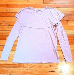 Zara Beige Jersey Stretch Top Breiter Kragen M UK 12 - Bild 1 von 5