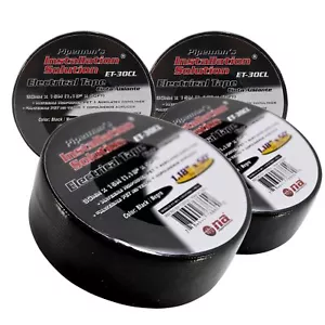 4 Rolls 1.2" x 50ft High Temp Cloth Fabric Electrical Wiring Harness Black Tape - Picture 1 of 4