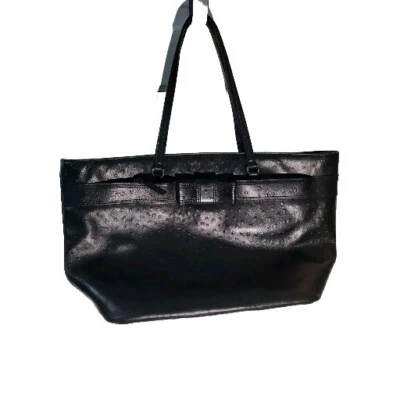 Bolso de Mano Kate Spade Medium Harmony Valencia Road Grande Negro Look Avestruz Vaca Lt Foto 1 de 4