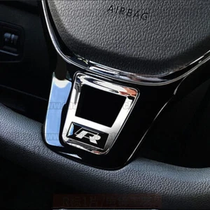 For Volkswagen Jetta 2012-2018 Black R style Steering Wheel Sequin Cover Trim - Picture 1 of 4
