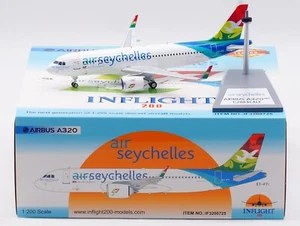Avión a reacción fundido a presión Airbus A320-200 modelo S7-PTI VUELO 1:200 AIR SEYCHELLES - Imagen 1 de 14