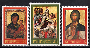 Cyprus Christmas Virgin and the Child, Icon of Jesus, Nativity Sc # 526-28 MNH