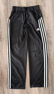 Adidas Athletic Pants Youth Small Kids Size 8 Black Drawstring Pockets - Picture 1 of 4