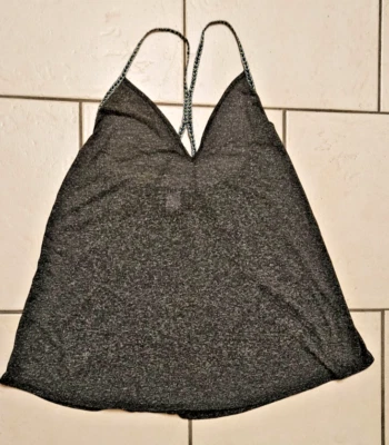 Xhilaration Braided Spaghetti Strap Tank Top Sleepwear Shirt M Charcoal Gray - Image 1 of 4