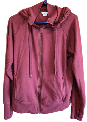 VETEMENTS Giacca morbida Danskin Burgandy donna manica lunga coulisse cappuccio zip intera