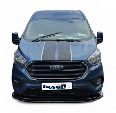 LUXELL UK LIMITED Black Front Bumper Lower Splitter Addon FITS Transit Tourneo Custom 2018-2022