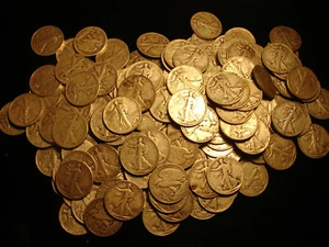 5 Rolls of 20 $50 Face Value 90% Silver Walking Liberty Half Dollars - Picture 1 of 2