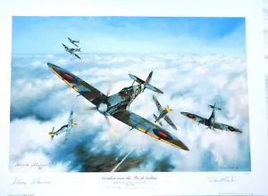 SIMON SMITH RAF WW2 DRUCK KAMPF ÜBER PAS DE CALAIS SIGNIERT JOHNNIE JOHNSON - Bild 1 von 6