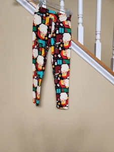 LULAROE YOUTH LEGGINGS SANTA CLAUS S/M - Picture 1 of 5