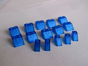 LEGO Dachsteine Trans Blue - 15 Stück - Schrägstein Trans Blau - gebraucht - Picture 1 of 3