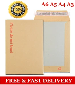 Hard Board Backed Envelopes Do Not Bend A6 A5 A4 A3 Premium Quality Seal Envelop - Picture 1 of 4