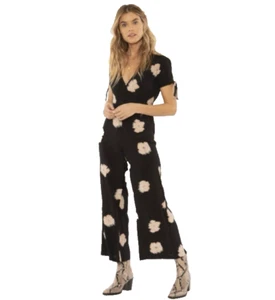 Amuse Society Women's L Piera Woven Floral Jumper Jumpsuit 26" Inseam Cropped - Picture 1 of 10