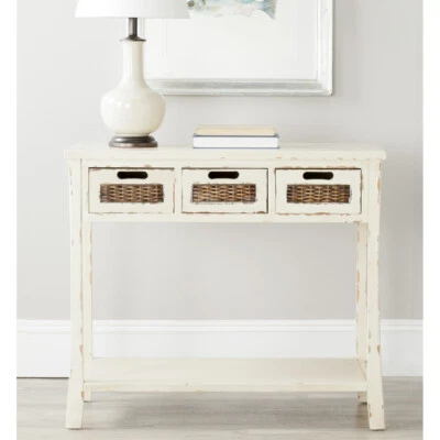 SAFAVIEH Autumn 3-Drawer Console Table | Vintage Cream | - Image 1 of 4