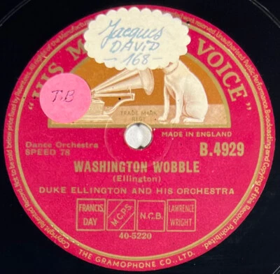 Duke Ellington : Saratoga swing / Washington wobble 78 tours rpm HMV B 4929 - Photo 1/4