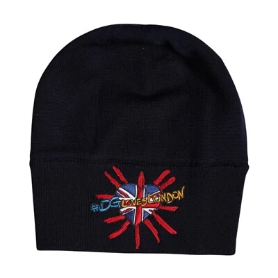 DOLCE & GABBANA Hat Men Black Wool #DGLovesLondon Winter Beanie One Size 750usd - Imagem 1 de 4