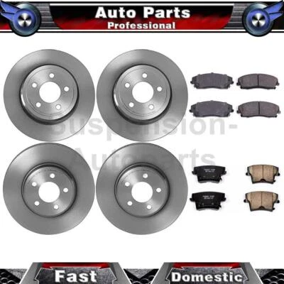Front Rear Rotors Brake Pads Fits Chrysler 300 RWD 2.7L 2017 2016 2015 2014 2013 - Image 1 of 4