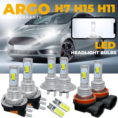 Fits Ford Fiesta MK7 Headlight Led DRL Xenon White 2012-20 Fog Side Light Bulbs  - Image 1 of 4